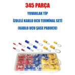 345 Parça Yuvarlak Tip Izoleli Kablo Ucu Terminal Seti