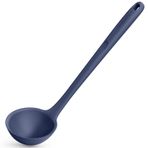 34cm Silikon Çorba Kepçesi: U-Taste 315℃ Isıya Dayanıklı Yapışmaz Dikişsiz Kauçuk Büyük Mutfak Derin Servis Kaşığı, Kaymaz, Sos, Yahni, Sos, Biber için Uzun Saplı Katı Uzun Sap (Gece yarısı mavisi)