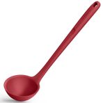 34cm Silikon Çorba Kepçesi: U-Taste 315℃ Isıya Dayanıklı Yapışmaz Dikişsiz Kauçuk Büyük Mutfak Derin Servis Kaşığı, Kaymaz, Sos, Yahni, Sos, Biber için Uzun Saplı Katı Uzun Sap (Kırmızı)