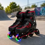 35-38 numara ayak boyu ayarlanabilir LED Işıklı Silikon Teker Ayarlanabilir Inline Paten Unisex
