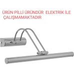 35 cm Krom Pilli Aplik Ayna Üstü ve Tablo Aydınlatması - 6500K - Beyaz