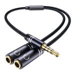 3,5 mm Kulaklık Ayırıcı, Hi-Fi Ses Uzatma Kablosu Ses Stereo Y Bölücü, 3,5 mm Erkek - 2 Dişi (TRRS - 4 Kutuplu) Kulaklık Ayırıcı, PS4, Anahtar, Telefon ve Daha Fazlası ile Uyumlu Aux Jack Splitter