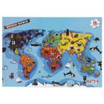 35 Parça Puzzle: Dünya Haritası Hayvanlar