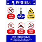 35 x 50 Havuz Güvenlik Kuralları Uyarı Levhası 3 mm Dekota ( Forex ) Üzerine Folyo Baskı - 3 Metre