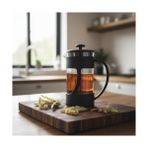350 ml French Press Filtre Kahve ve Bitki Çayı Demleme Kupası | Metal Filtreli, Isıya Dayanıklı, Portatif Siyah Demlik| Iç Hazne Sert Kristal Mikadandır Cam Değildir - Option-1 - 001-Renkli