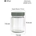 350 Ml Kavanoz Metal Derin Kapaklı 350 Cc Şeffaf Reçel, Marmelat Cam Kavanoz Deep 6 Adet (Gümüş Kapak)