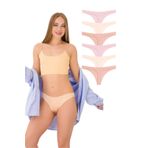 351 Kadın Lazer String Tanga 6'lı Külot Paketi, V2- Vizon x2, Ten x2, Kapuçino x2, M