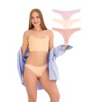 351 Kadın Lazer String Tanga Külot Paketi, V2- Vizon, Ten, Kapuçino, XL