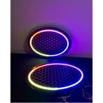 358 Modlu Kayar Ledli Oval Hoparlör Kapağı Pixel Kayar Neon Işıklı Oval Kapak