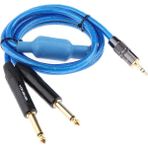 3,5mm 1/8 '' Çift 6.35 Stereo Splitter Kablosu, Mp3, Bilgisayar Ses Kartları, Oyuncular, Multimedya Hoparlörleri ve Ev Stereo Sistemi, 3.3ft 1m - Mavi