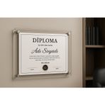35X45 Pleksi Duvar Sertifika Çerçevesi – Şeffaf, Vidalı, Diploma & Duyuru Panosu