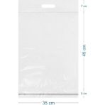 35X45+5+7CM El Geçmeli Lüx Mat Beyaz Cepsiz Kargo Poşeti - 100 Adet