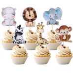 36 adet orman hayvanları, pasta dekorasyonu, aslan, maymun, zebra, su aygırı, pasta dekorasyonu, zürafa, fil, orman, cupcake süsü, safari, hayvanlar, temalı, bebek, duş, çocuk, doğum günü, parti