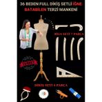 36 Beden Full Iğne Batabilen Dikiş Setli ve Riga Setli Terzi Mankeni Bej Cilalı Takım