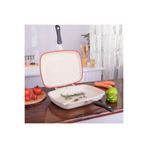 36 Cm Cream İkiz Grill Tava, Çift Taraflı Izgara Grill Pan