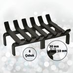 36 cm x 32 cm 6 Çubuklu Ekstra Şömine Izgarası Dar Gözlü Izgara
