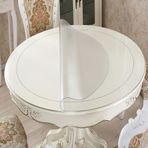 36 cm Yuvarlak Masa Koruyucu 3 mm Kalın Şeffaf ve Buzlu Kenar Yumuşak Silikon Masa Örtüsü Çizikleri ve Kesimleri Önler Kahve/Masa Kullanımı için İdeal Dayanıklı ve Yuvarlanabilir