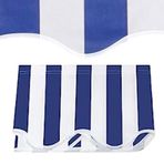 3,6 m Mavi Çizgili Geri Çekilebilir Stor Perde, Dayanıklı Polyester Dış Mekan Veranda Örtüsü, Benzersiz Yedek Kumaş, Birden Fazla Renk Mevcuttur.