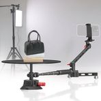 360 Derece Döndürücü Fotoğraf Döner Tablası,Çekim Mesafesi 0-110 cm,Dönen Kamera Kaydırıcısı,Dönen Fotoğraf Video Kabini,Panoramik Çekim Platformu,Yiyecek/Kozmetik Fotoğrafçılığı İÇin