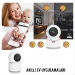 360 Derece Dönebilen Full Hd - 1080P Wi - Fi Akıllı Ip Kamera Bebek Odası, Salon, Güvenlik Kamerası
