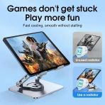 360 Derece Dönebilir Laptop Tablet Standı – Paslanmaz Çelik, Ayarlanabilir Yükseklik, Katlanabilir Masaüstü Bilgisayar Standı, Ipad Macbook U