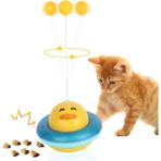360 Derece Dönen Ördek Şekilli Interaktif Kedi Oyuncağı Atıştırmalık Dispenseri Kedi Eğitici Oyuncak