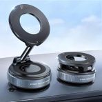 360 Dönebilen Ayarlanabilir Araç Içi Tutucu Kullanılabilen Vakumlu K007 Magsafe Telefon Tutucu - Siyah