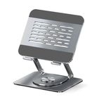 360 Dönebilen Tabanlı Ayarlanabilir Dizüstü Bilgisayar Standı MacBook Pro/Air Notebook ile Uyumlu 17 İnçe Kadar -Gri