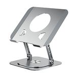 360 Dönebilen Tabanlı Ayarlanabilir Dizüstü Bilgisayar Standı MacBook Pro/Air Notebook ile Uyumlu 17 İnçe Kadar Gümüş (Gümüş)