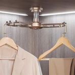 360 ° Dönen Elbise Askısı Metal Yuvarlak Dolap Çubuğu Yerden Tasarruf için Büyük Kapasiteli Köşe Gardırop Askı Braketi Çok Yönlü Şampanya Rengi Verimli Depolama için Küçük Tasarım