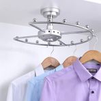 360° Dönen Elbise Askısı - Yerden Tasarruf Sağlayan Metal Yuvarlak Dolap Çubuğu Büyük Kapasiteli Gardırop Askı Braketi Köşe Gümüş Kaplama için Nizing Giysileri için İdeal