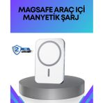 360° Döner Başlıklı MagSafe Araç Telefon Tutucu Hızlı Şarjlı