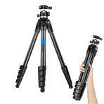 360 ° Panorama Balo Kafası Ile 63.4inch Kamera Tripod, Hafif Seyahat Açık Dış Mekan DSLR Tripodlar, Profesyonel Alüminyum Kameralar Video Tripod Stand, Düşük Açılı