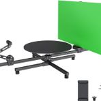 360° Video Kamera Ürün Çekimi 360 Dönen Platform Takımı, Kamera Döndürücü - Ayarlanabilir Çekim Kolları + Arayüz Genişletme, Fotoğraf Döner Tablası Fotoğraf Kabini