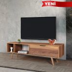 3643 Venüs 160 Cm ( Ahşap Ayaklı , Metal Kulplu) Tv Ünitesi , Söğüt , Tv Sehpası , Salon