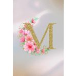 365 page Daily Planner: ‘M’ golden floral