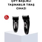 365Dükkan Kablosuz Tıraş Makinesi Çift Başlıklı Kuru Tıraş Folyo Başlık Şarj Göstergeli - Renkli