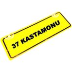 37 KASTAMONU Yazılı Sarı Dekor Plaka Sök Tak Pratik yeni nesil