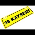 38 KAYSERİ Yazılı Sarı Dekor Plaka Sök Tak Pratik yeni nesil