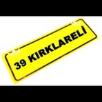 39 KIRKLARELİ Yazılı Sarı Dekor Plaka Sök Tak Pratik yeni nes