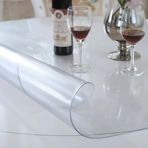 39cm yuvarlak PVC masa örtüsü su geçirmez ve yıkanabilir Modern buzlu şeffaf masa örtüsü katlanabilir mat kahve/masa masaları için 2mm kalın koruyucu kapak