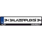 3A Lazerpleksi Chevrolet Logolu Plakalık - Beyaz