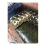 3A Mobilya 3A Green Old Nawy Hakiki Deri Chesterfield