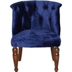 3A Mobilya Dark Blue Kapitone Midi Berjer