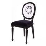 3A Mobilya Fornasetti Siyah Sandalye