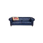 3A Mobilya Lacivert Deri Chesterfield