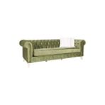 3A Mobilya Long Green Chesterfield - Fıstık Yeşil - Vizon