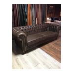 3A Mobilya New Brown Nubuk Chesterfield