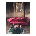 3A Mobilya Premium Red Hakiki Deri Chesterfield
