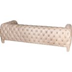 3A Mobilya Real Leather Italyan Chesterfield - Açık Krem
